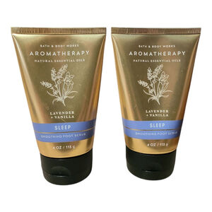 2 LAVENDER VANILLA "SLEEP" SMOOTHING FOOT SCRUBS BY BATH AND BODY WORKS